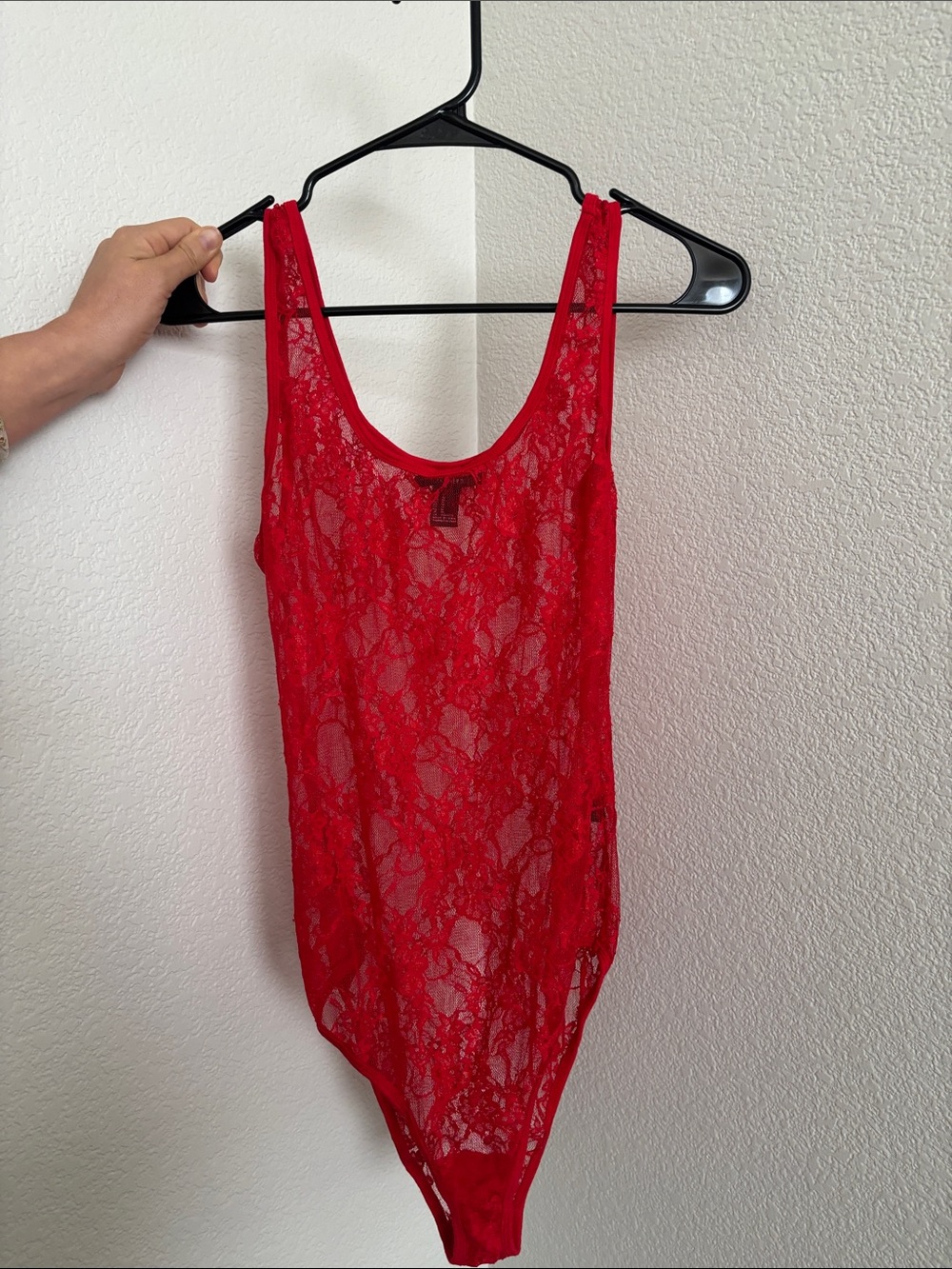 Red Lace Bodysuit Tank - Women Intimates